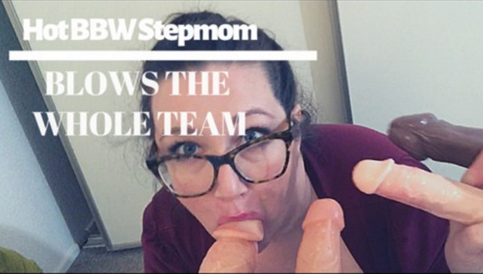 Cutejayne – Hot BBW Stepmom Blows The Whole Team